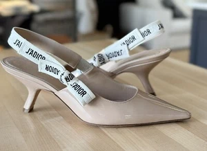 Dior Women's J'Adior Slingback Pumps Nude Patent Leather 39 - Picture 1 of 9
