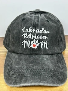Cappello Baseball Cappello Labrador Retriever Cane Mamma Grigio Donna Ricamato Regolabile - Foto 1 di 9