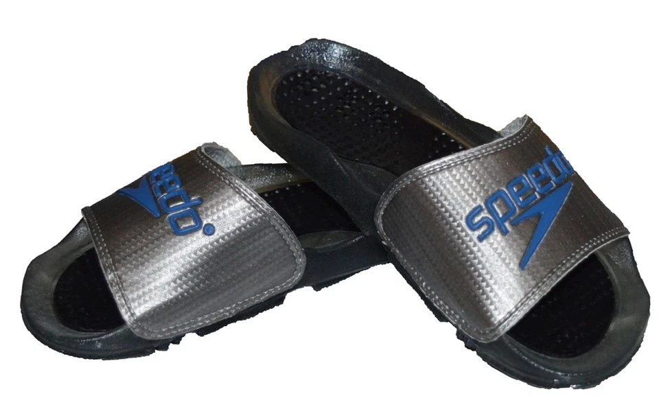 SPEEDO Zoom Junior Graphite Blau Kinder Badeschuhe Badelatschen Badeschlappen - Bild 1 von 1