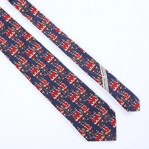 Ermenegildo Zegna 100% Silk Tie  Santas Red Blue Made in Italy - Picture 1 of 7