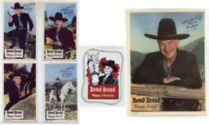 1950er HOPALONG CASSIDY HOPPY BOND BROT SET ~ FOTO POSTKARTEN FENSTERAUFKLEBER - Bild 1 von 4