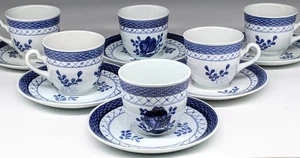 6x Royal Copenhagen Tranquebar Blue Flat Cup & Saucer **12 AVAILABLE** - Picture 1 of 5