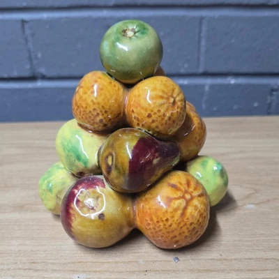 Vintage Majolica Style Fruit Tower Pyramid Ceramic Table Decoration Centre Piece - Image 1 of 4