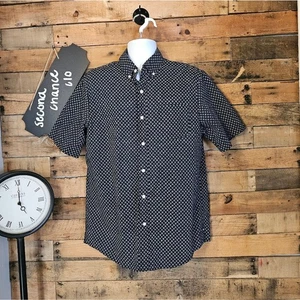 Chaps Herren blau-weiß gemustertes lässiges Knopfleiste Hemd Gr. Large - Bild 1 von 14