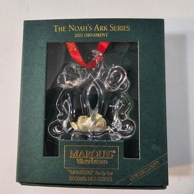 Marqués Waterford Cristal Arca de Noé Serie 2001 Mono Ornamento Hecho en Alemania Foto 1 de 4