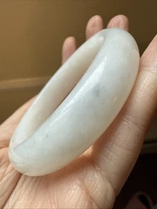 Untreated Nephrite Jade Bangle 55 Mm 純天然和田玉白玉手镯 - Picture 1 of 24