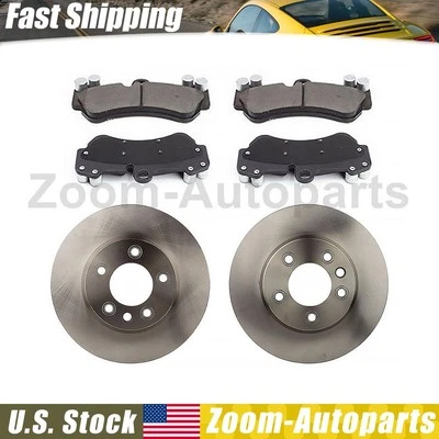 Rotores de freio dianteiro + kit de pastilhas de freio para 2004 2005 2006 2007-2010 Porsche Cayenne - Imagem 1 de 4