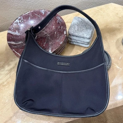 Bolso hobo de hombro Coach Ergo 6203 negro con ribete de cuero de neopreno Foto 1 de 4