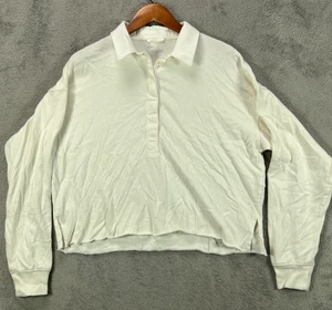 American Eagle AERIE Damen Small Oversized Beige Tops Kragen Langarmshirt - Bild 1 von 10