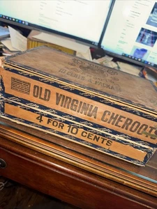 Early 1900s Old Virginia Cheroots Cigar Box Tobacco Black Americana Uncle Remus - Picture 1 of 8