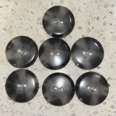 Set of 7 New Large 1” Gray Natural Stone Buttons NOS - Image 1 of 4