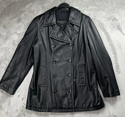 Chaqueta Winlit New York Vintage Talla Grande 100% Cuero Para Mujer Negra Foto 1 de 4