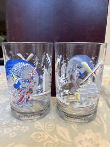 McDonalds Walt Disney World Remember The Magic 25th Anniversary Glasses SET OF 2 - Picture 1 of 4