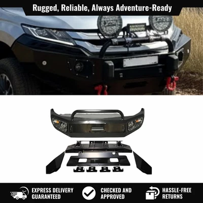 U Loop Bull Bar & Skid Plate Fits Mitsubishi Triton 2019–2020 Front Set - image 1 of 4
