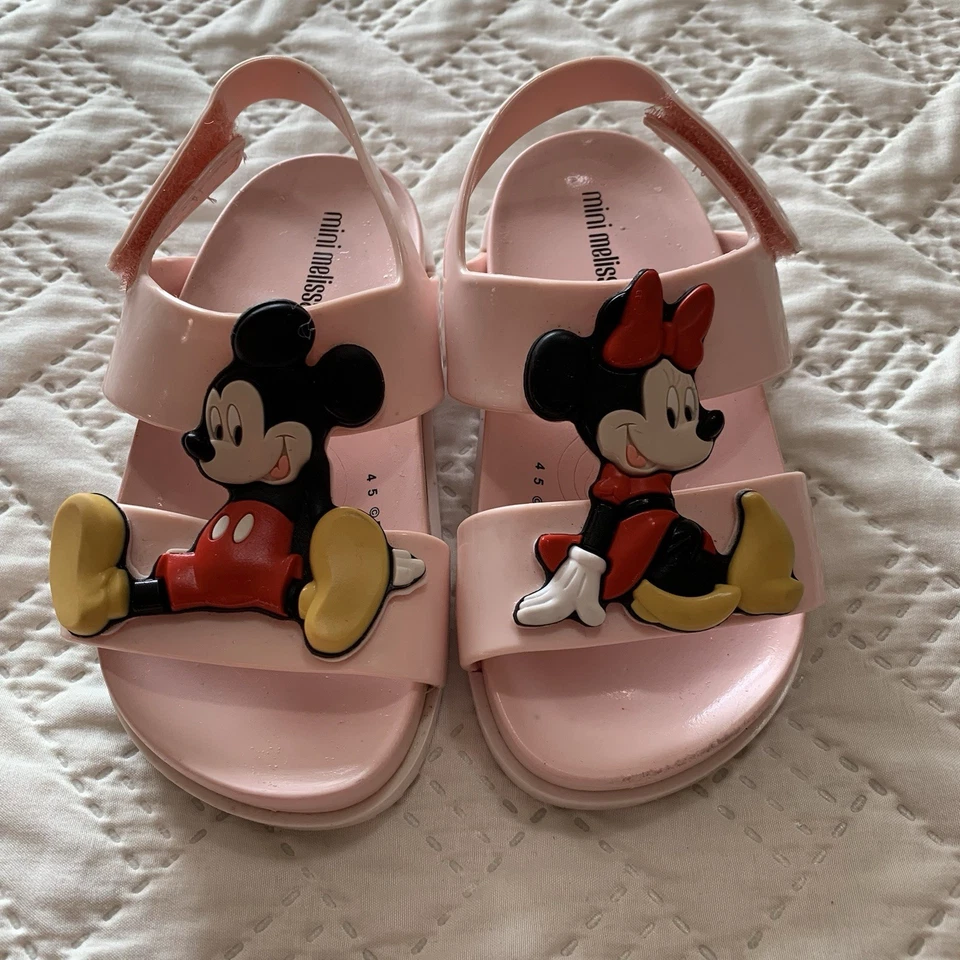 Mini Sandalias Melissa Niñas Rosa Mickey Y Minnie Mouse Disney Niñas Pequeñas 9 Foto 1 de 4
