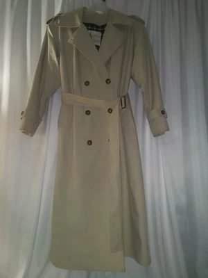 Gabardina vintage London Fog para mujer talla 10 con cinturón doble pecho Foto 1 de 4