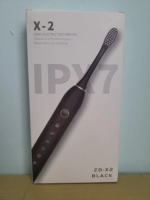 NUEVO ZD X-2 IPX7 Cepillo de dientes eléctrico sónico negro con 3 cabezales de repuesto Foto 1 de 4