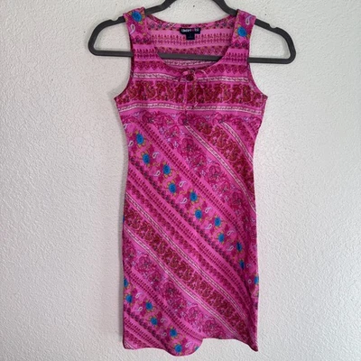 Vintage Limited Too Dress Girls 8 Pink Paisley Floral Y2K Retro Mini Boho - Image 1 of 4