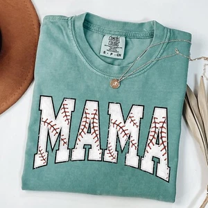 Comfort Colors Baseball Mama Shirt, Mothers Day Gift For Baseball Mom T-Shirt - Picture 1 of 9
