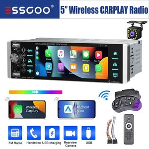 Autoradio 1DIN 5" con pantalla IPS CarPlay Android Auto Bluetooth USB AUX Cámara - Imagen 1 de 15