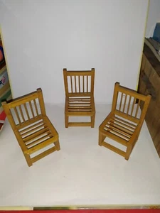 3 x Alter Stuhl-1970er Jahre-Küche-Kaufladen-Puppenhaus-Puppenstube - Bild 1 von 2