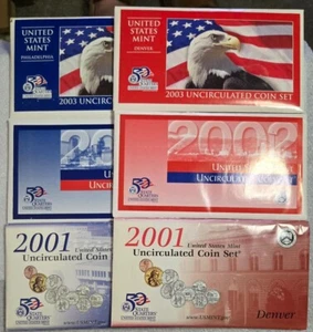 2001, 2002, 2003 United States Mint Uncirculated Coin Sets - Picture 1 of 14