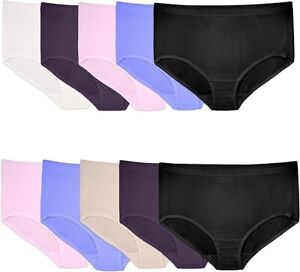 Fruit of the Loom Brief Underwear 2X Womens Breathable Elastic Polyester 10 Pack