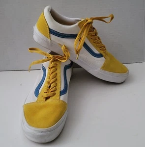 VANS Herren 7,5 Damen 9 alte Kool gelb Wildleder Kappe Zehenpartie Schnürschuhe tiefes Oberteil EUC - Bild 1 von 9
