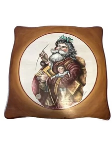 Weihnachtsgemälde Kunst Weihnachtsmann Holz signiert groß 17x17" G. Gauch Original Andenken - Bild 1 von 14