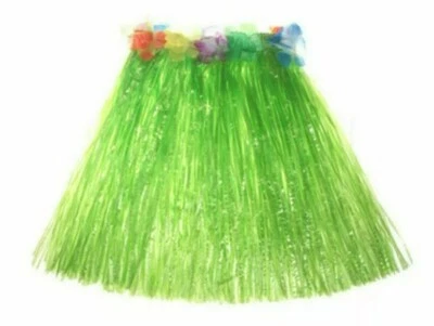Nuevo Vestido Faldas Hula Flores Césped Artificial Verde Adulto Luau Fiesta Hawaii Foto 1 de 3