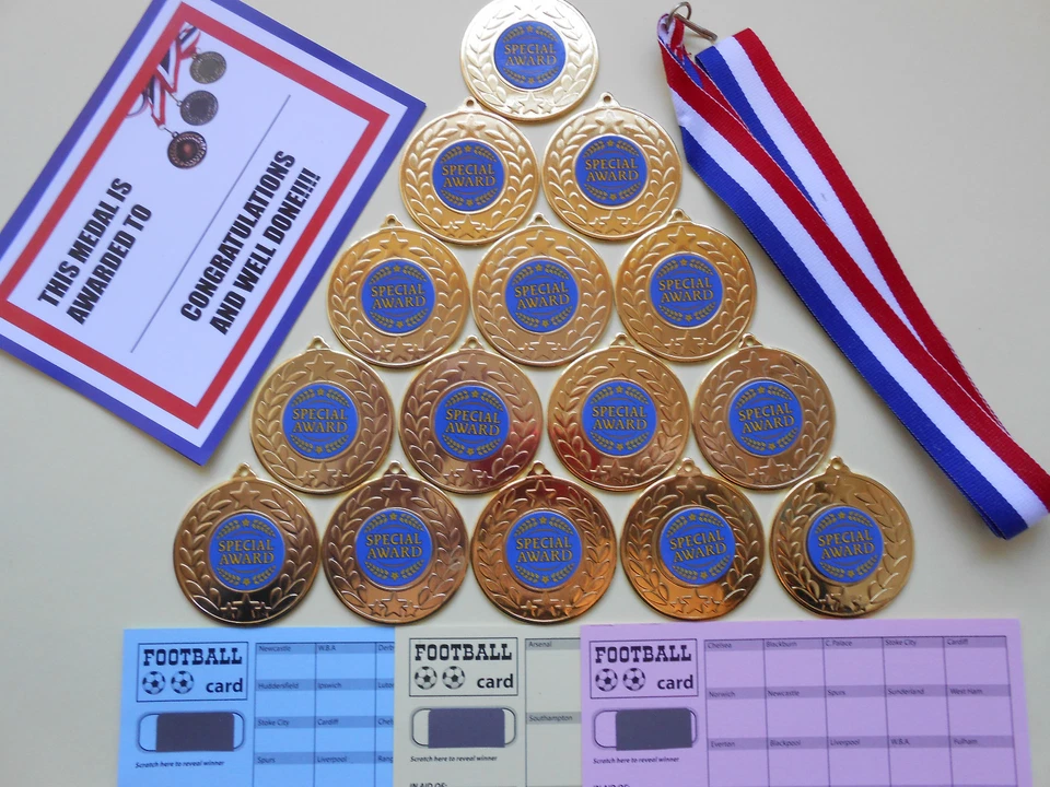 DWL SONDERPREIS MEDAILLEN 50MM METALL + BÄNDER + URKUNDEN 15er SET