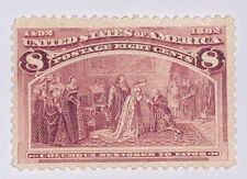 Travelstamps: 1893 US Stamps Scott # 236 Restored to Favor 8 cent Mint OGD H