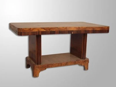 table en placage noyer Art déco 1930 - Photo 1/4