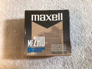 New Sealed Maxwell MF2HD High Density Floppy Disk 10 Disks IBM & Compatibles  - Picture 1 of 2