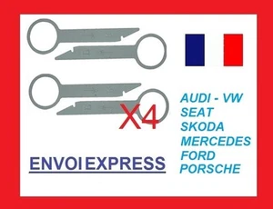 4 Ziehen Lllaves für Desmontar CD Radio Audi Seat Volkswagen Ford Seat Skoda - Bild 1 von 1