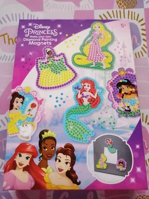 MARKENLOS 5 Disney Princess Diamond Painting Magnets Set, Diamant-Malset für Kinder DIY