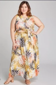Lane Bryant Ruffled Chiffon Maxi Dress, Size 20, NWT - Picture 1 of 8