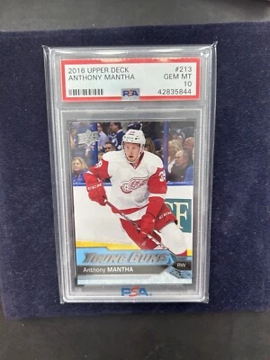 2016-17 Upper Deck Young Guns - #213 Anthony Mantha RC Rookie Red Wings - PSA 10 - Image 1 of 2