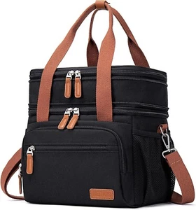 Lunch Bag-Dual Compartment Large Lunch Box For Office or Work for Men and Women - Picture 1 of 12