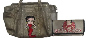 Betty Boop Metallic Large Shoulder Bag Purse and Wallet Set - Picture 1 of 18