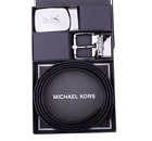 Michael Kors Men's Buckle Belt Gift Set Reversible Leather In Black / Brown Nwt