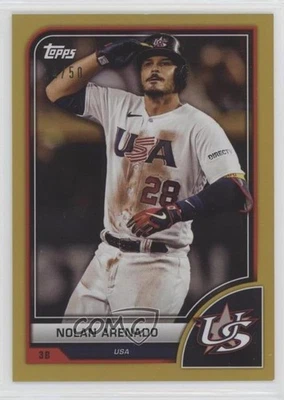 2023 World Baseball Classic Image Variation Gold Rainbow Foil /50 Nolan Arenado - Image 1 of 2