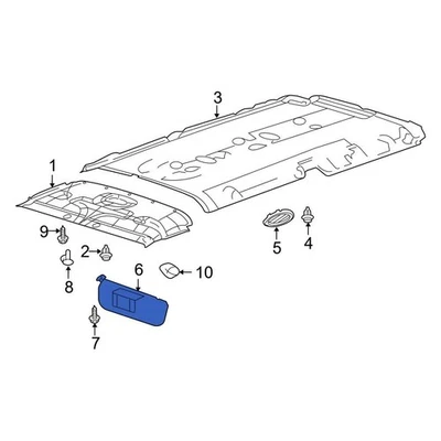 For Ford E-350 Super Duty 2009-2025 Ford 9C2Z1504104FB Right Sun Visor Foto 1 de 4