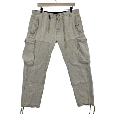 Dolce & Gabbana Cargo Pants Mens 48 Beige Tan Made in Italy Drawstring Utility - Image 1 of 4