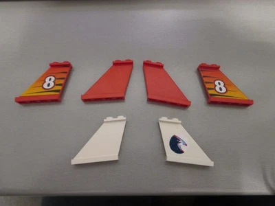 Lego; 6 X; Heckflügel; Leitwerk; 2340; Spoiler; 4x1x3;  (X); teilweise Aufkleber - Bild 1 von 4