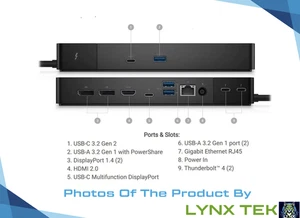 Genuine Dell Thunderbolt 3/4 Dock Station WD19TBS/ WD19TB/WD22TB4 w/180W Adapter - Picture 1 of 22