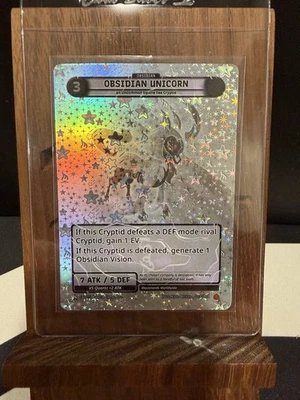 Cryptid Camp TCG JOLT Vision Rare OBSIDIAN UNICORN 003/021 Borderless Holo NM - Image 1 of 2