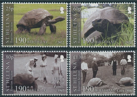 St Helena 2022 MNH Turtles Stamps Jonathan Tortoise Oldest Land Animal 4v Set Cover
