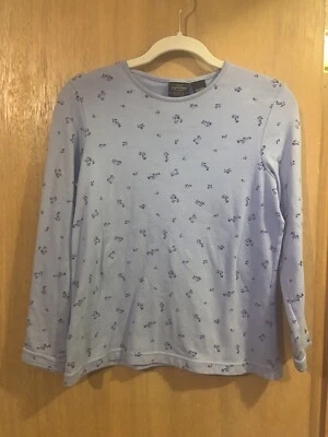 Blusa Original Sonoma Jean Company Petite Para Mujer Talla PS Azul Flora Mangas Largas Foto 1 de 4