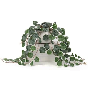 Fake Plants 16'' Artificial String Of Hearts Plants With Ceramic Pot Faux Drapin - Picture 1 of 7
